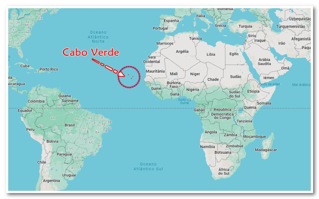 Cabo Verde é um país localizado no Oceano Atlântico, a cerca de 570 quilômetros da costa oeste da África.
Na verdade, trata-se de um arquipélago formado por dez ilhas de origem vulcânica.
A capital é Praia, localizada na Ilha de Santiago.